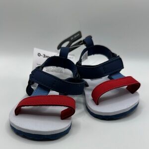 💚5 Kids Red and Blue Sandals size 0-3 M NWT
